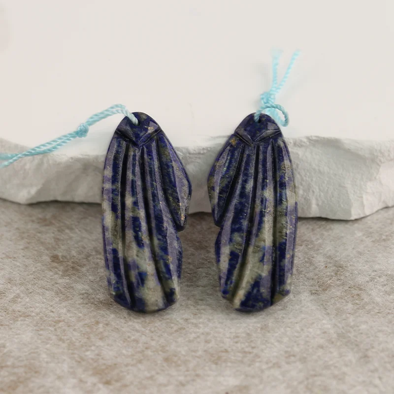 

B&F Lapis Lazuli Earring Beads, Handmade Natural stones beads, Polished Stones for jewelry Making Supplies
