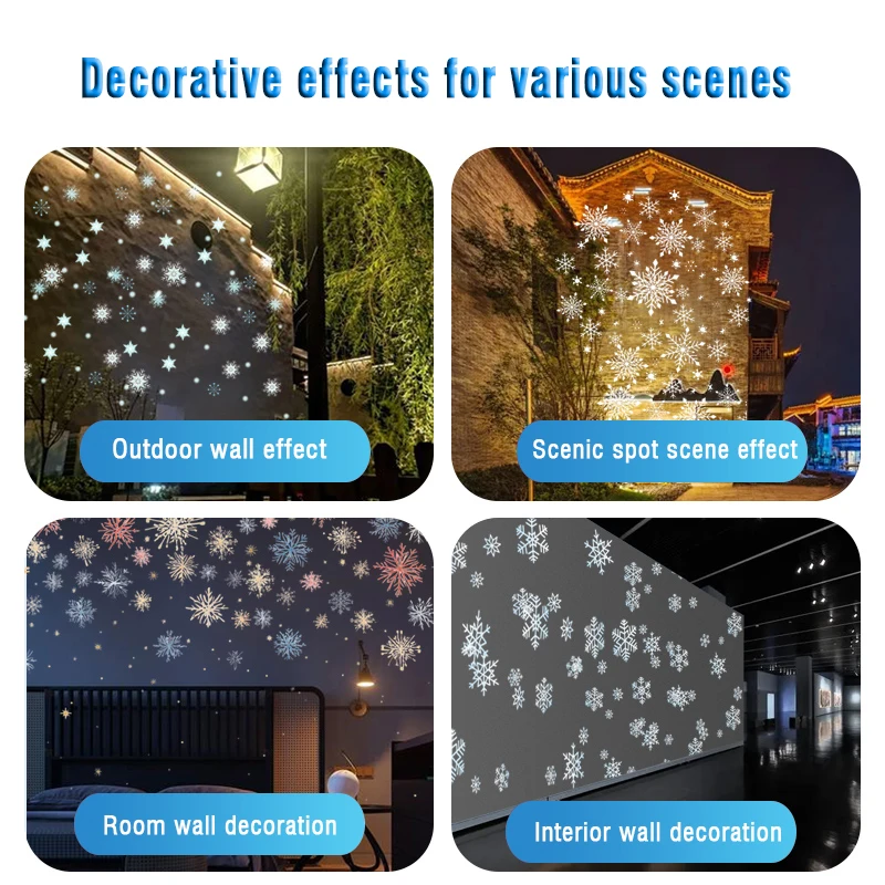 Snow projection light logo store company interior wall falling flow map atmosphere creative decorative lights