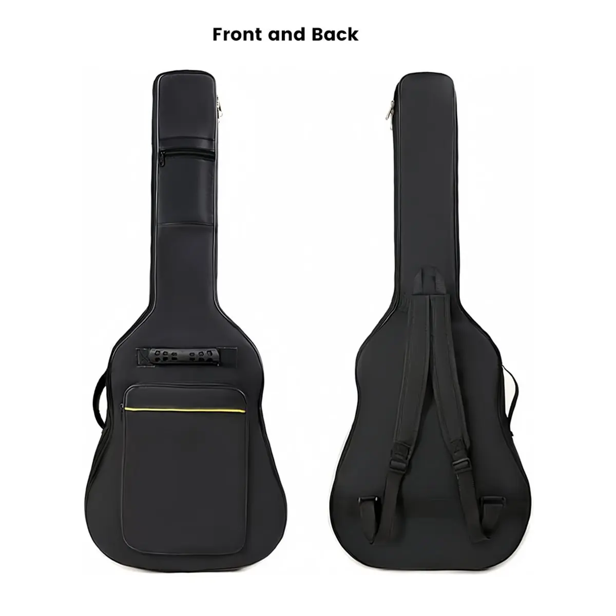 

A61P Black Waterproof Oxford Cloth Bass Bag with Double Shoulder Straps Padded Soft Backpack for Audio Accessories Guitar Bag