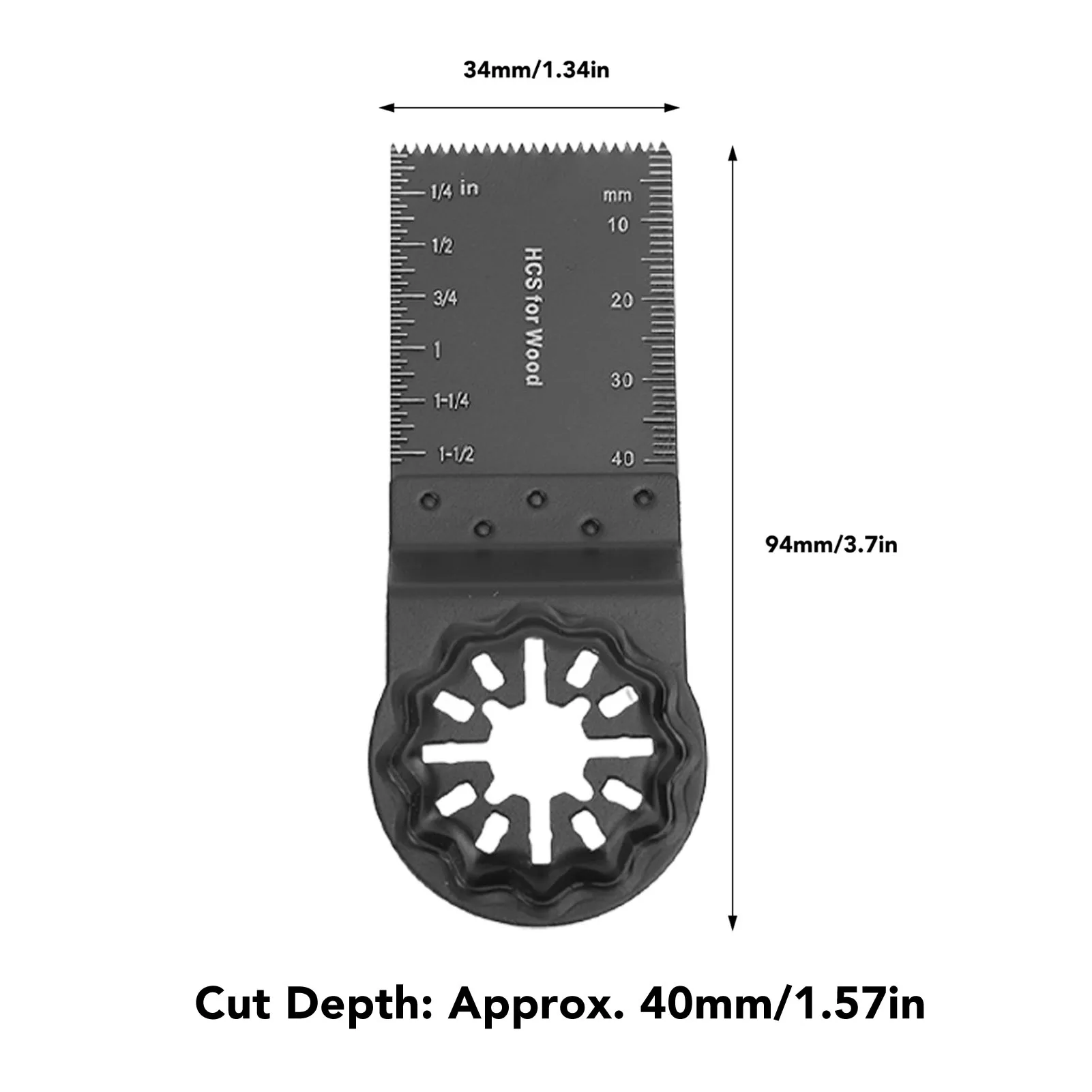 10 Pcs Oscillating Saw Blade 34mm 40mm Cut Depth Multitool Blade with Starlock Interface