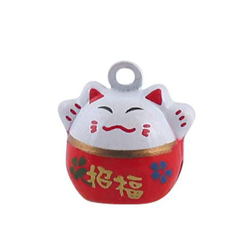 National Wealthy Happiness Good Luck Cat Cartoon Jingle Bell Animal Charms Fit Festival Holiday Dog Cat Necklace Hanging Decor