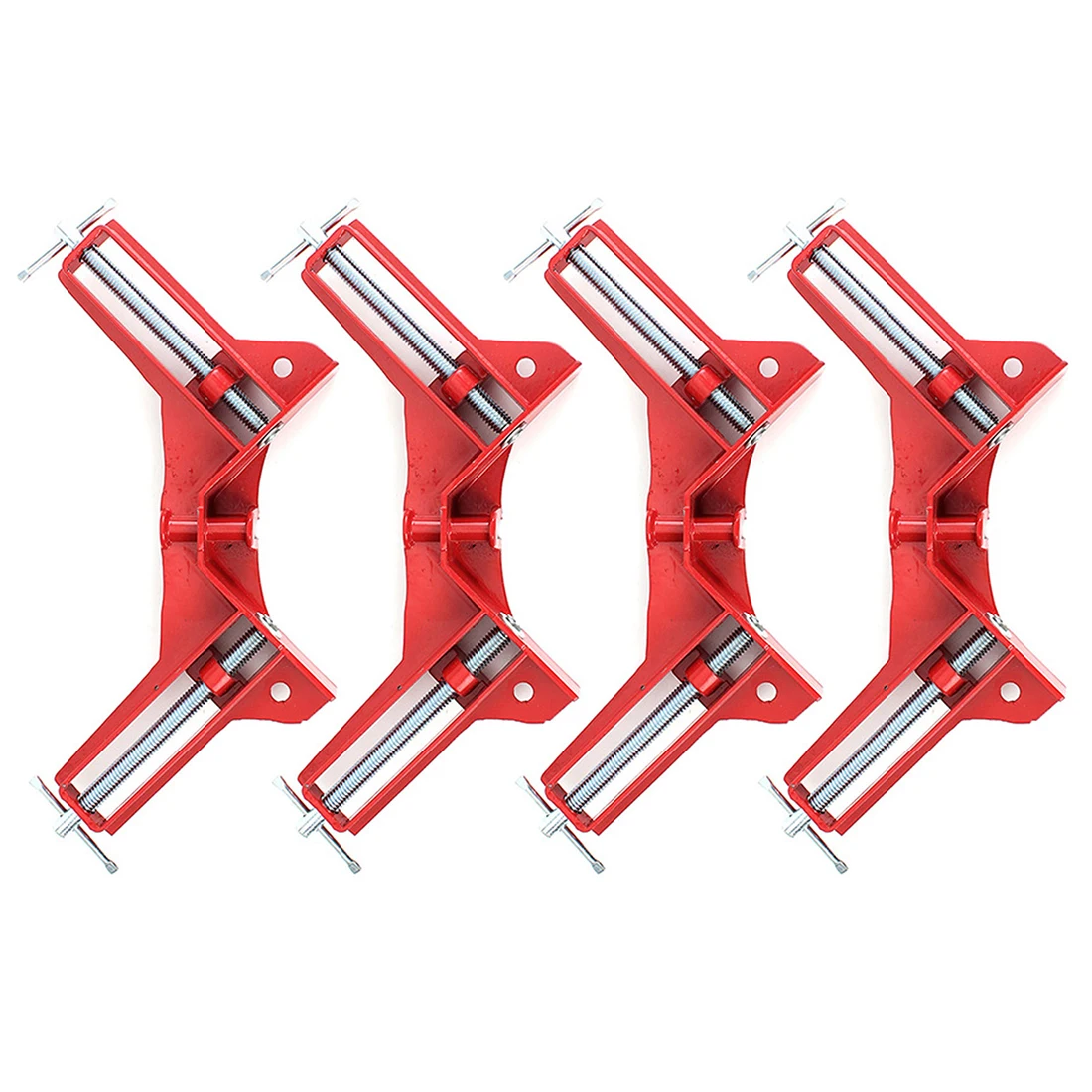Ensemble de pinces de fixation à Angle de 90 degrés, 4 pièces, corps en alliage d'aluminium réglable, ouverture maximale 3 pouces, Guide de fixation à Angle droit