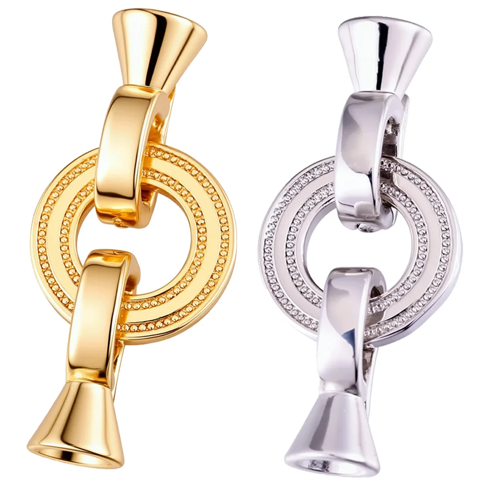 JUYA Fashion 18K Gold Plated Zircon Fasteners Accessories Closure Lock Clasps For DIY Needlework Beads Pearls Jewelry Making