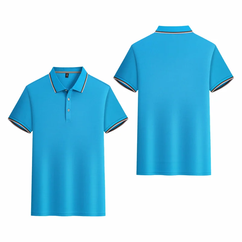 Summer New Polo Cool Ice Silk Cotton Short Sleeve Shirt Thin Breathable Casual Golf Shirts Pullover Tee Large Size Top