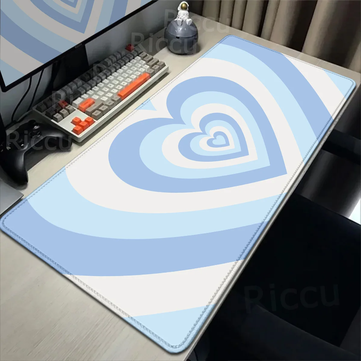 Large Computer Game Mouse Pad 30x80cm Cute Love Pattern Lock Edge Extended Carpet Xxl Office Desktop Non-slip Keyboard Table Pad