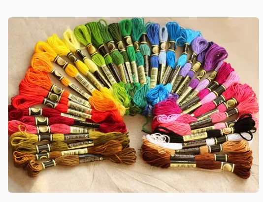 

нитки для вышивания, радужная вышивка, нитки для вышивки крестиком и цветной код DMC, нитки 447 шт.