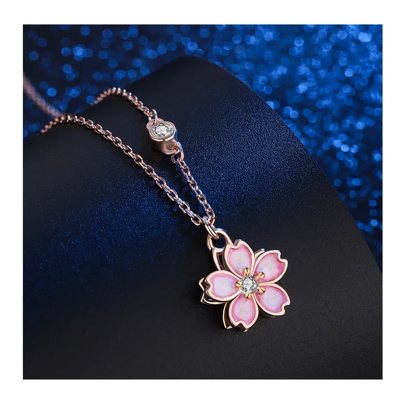 

Оригинальное вращающееся колье Meilong с дизайном в виде цветка вишни, нишевое колье, женская цепочка на ключицу