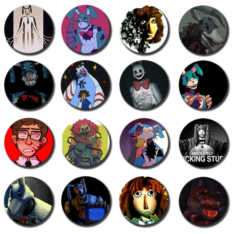 Horror Game The Walten Files Soft Button Pins Bon Pumpkin Sophie Walten Anime Brooch Cartoon Round