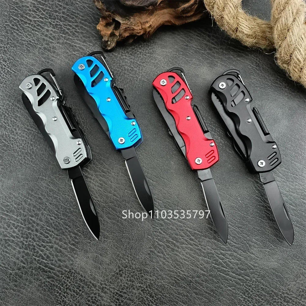 Outdoor Camping Multitool Folding Knife with Screwdriver, Bottle Opener, Scissor, Utility Combination Tool for Fishing Hiking