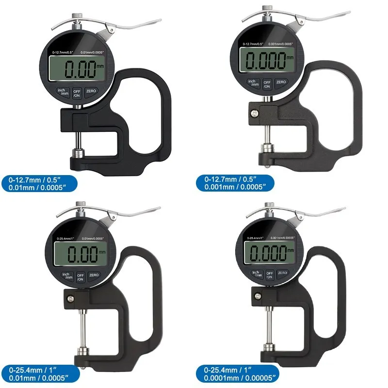 CMCP Micrometer Thickness Meter 0-10mm 0-25mm 0.01mm/0.001mm Digital Micrometer Electronic Meter Rular Thickness Tester