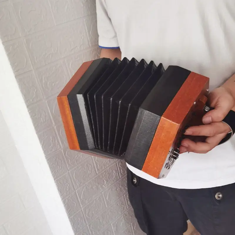 Portable Anglo Hex Concertina Button Accordion 20/30/40/48 Keys Accordion Musical Instrument for Beginner Adult Practice
