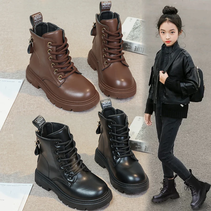 

Kids Ankle Boots for Girls 2025 New Winter Kids Breathable Lining Boots Soft Sole Korean Style School Shoes for Girls Boots