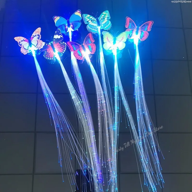 1/10Pc Glow Hair Braid LED Luminous Flower Hair Clip Light Up Butterfly Hair Clip Bar Party Decoration Supplies Glow In Dark Toy