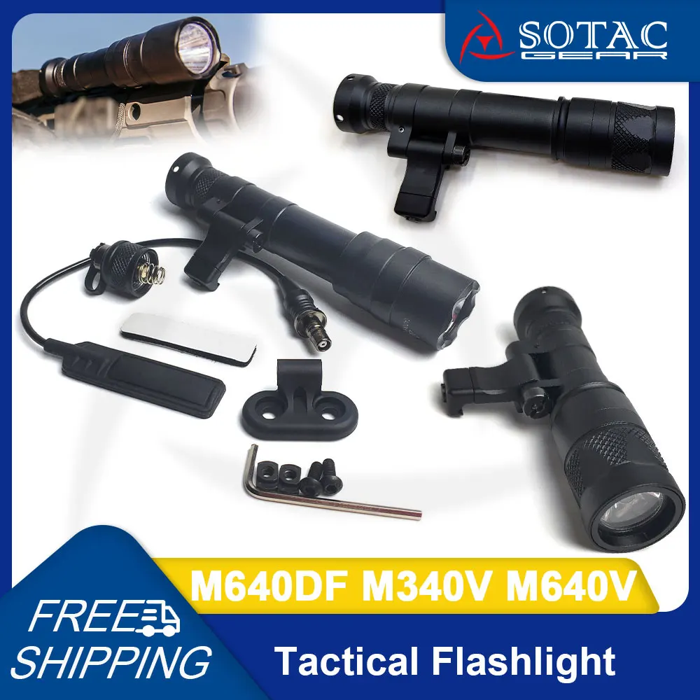 Sotac Tactische Versnelling M 640V M640df M 340V Zaklamp Led Wapen Scout Licht Met Afstandsbediening Drukschakelaar Fit 20Mm Rail