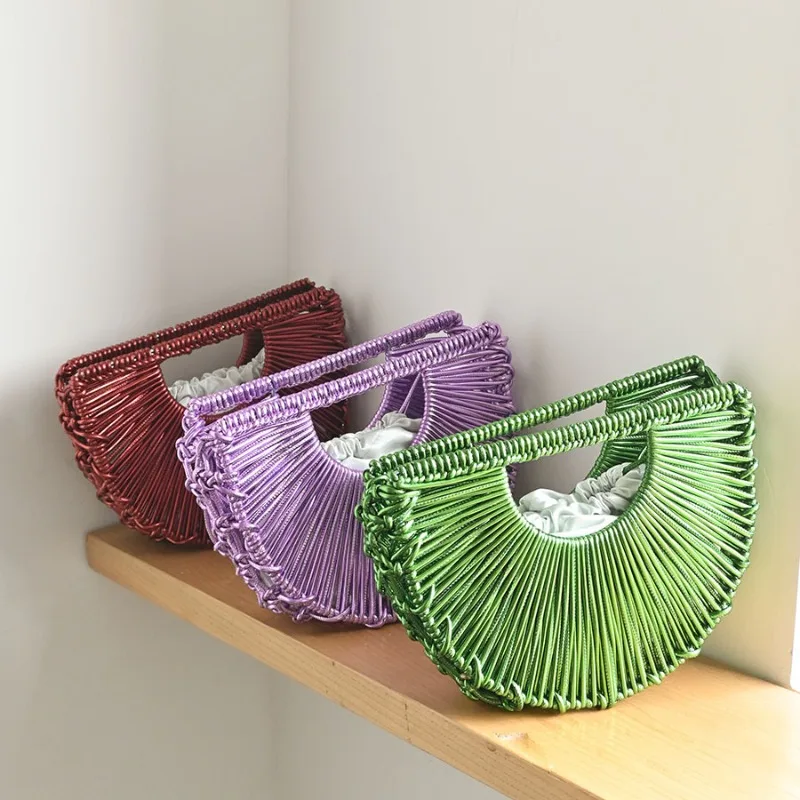 2026 New High-end Banquet Bag Fashionable and High-quality Hollow Out Handbag Exquisite Fan-shaped Multifunctional Storage Bag