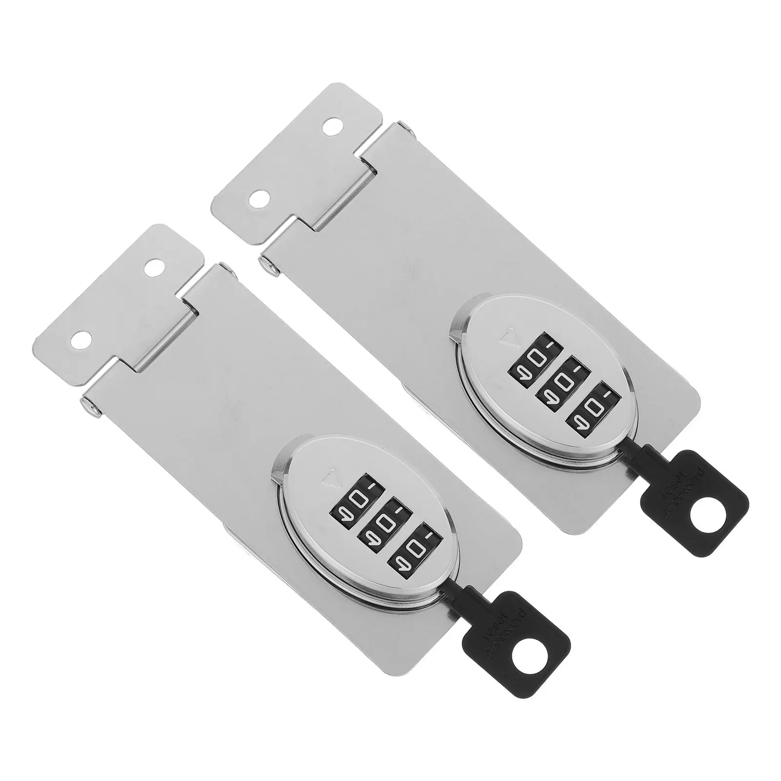 2Pcs Cabinet Lock Keyless Combination Hasp Latch Sliding Door Security 3-Digit Password Lock for Kitchen Drawer Closet Pantry