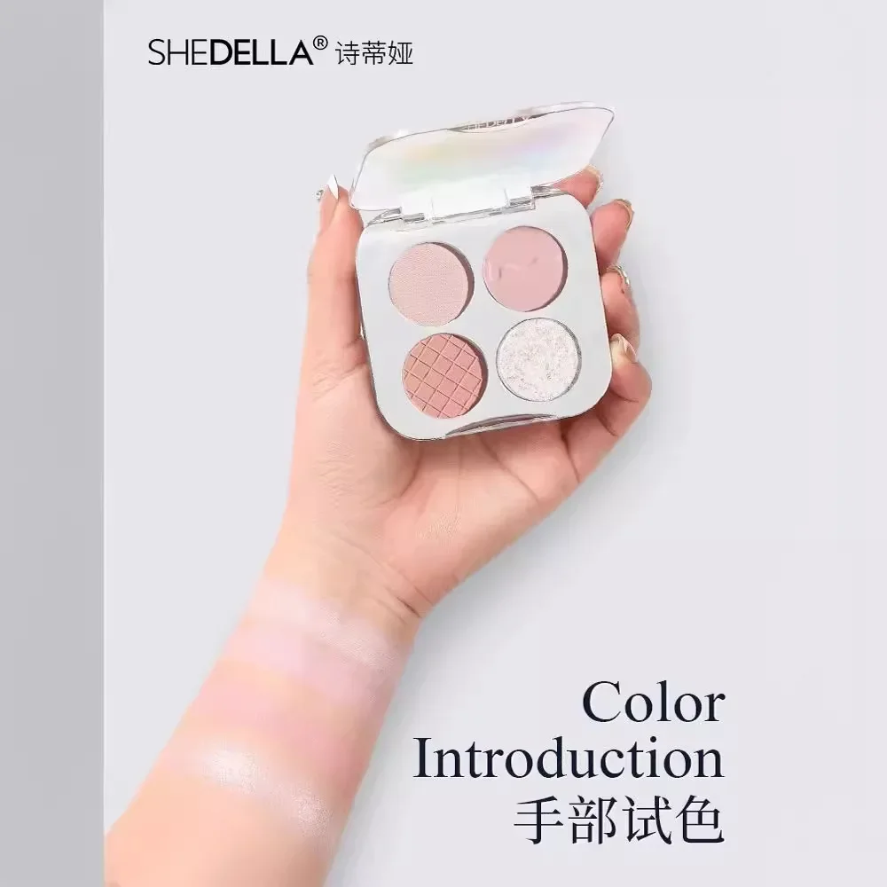 Image 4: Shedella Multi-Fun Series 4 couleurs Moon Shadow Disc Fard à paupières rose fumé mat