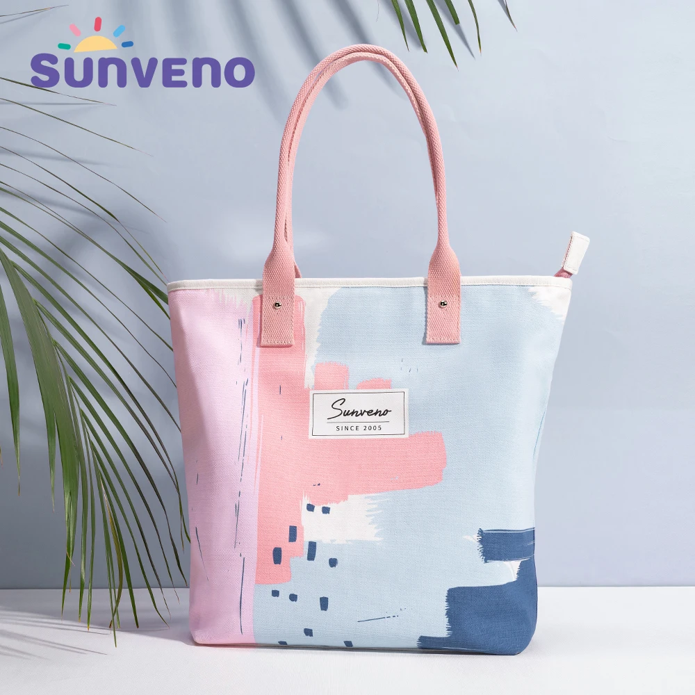 

Универсальная и прочная холщовая сумка через плечо Sunveno: идеально подходит для беременных и больниц первой необходимости для мамы.