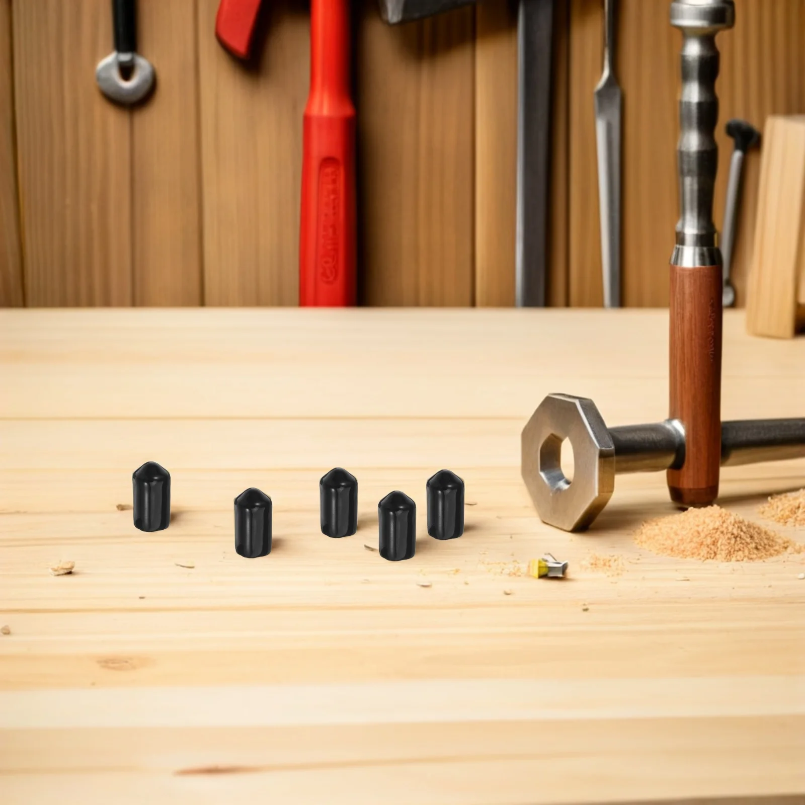 

50pcs Rubber End Caps 7.0Mm Black Durable Bolt Screw Thread Protectors For Metal Tubing Chair Leg Floor Protectors Round Tube