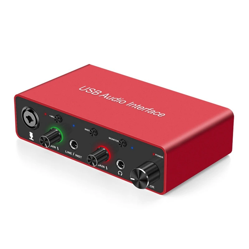 

192Khz USB Audio Interface Sound Card XLR Interface Studio For Podcast Recording Equipment Professional