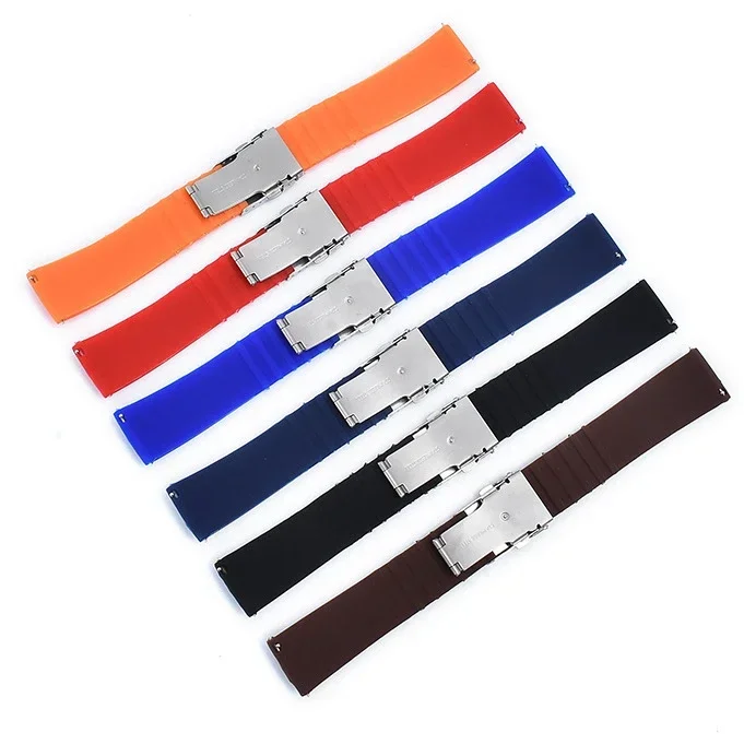 Silicone Watch Strap 18mm 20mm 22mm 24mm Strap Quick Release Watch Band for Omega for Tudor Rubber Sport Wrist Band Accessories