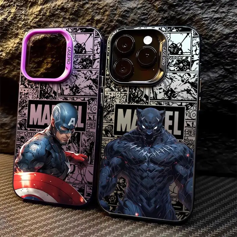 Etui na telefon Marvel SpiderMan IronMan do Apple iPhone 16 15 Pro Max 13 14 Plus 12 11 Pro plus Matte