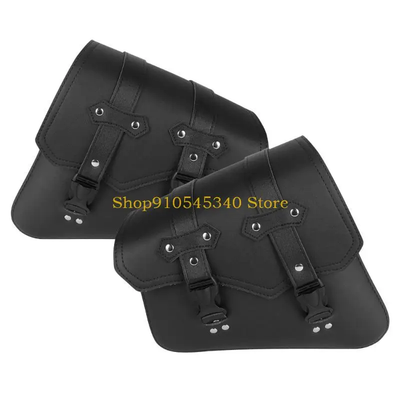 

U2JA Large Capacity Motorcycle Side Bags Universal Fit PU Leather Motorcycle Saddlebags Waterproof Side Bags Simple Installs