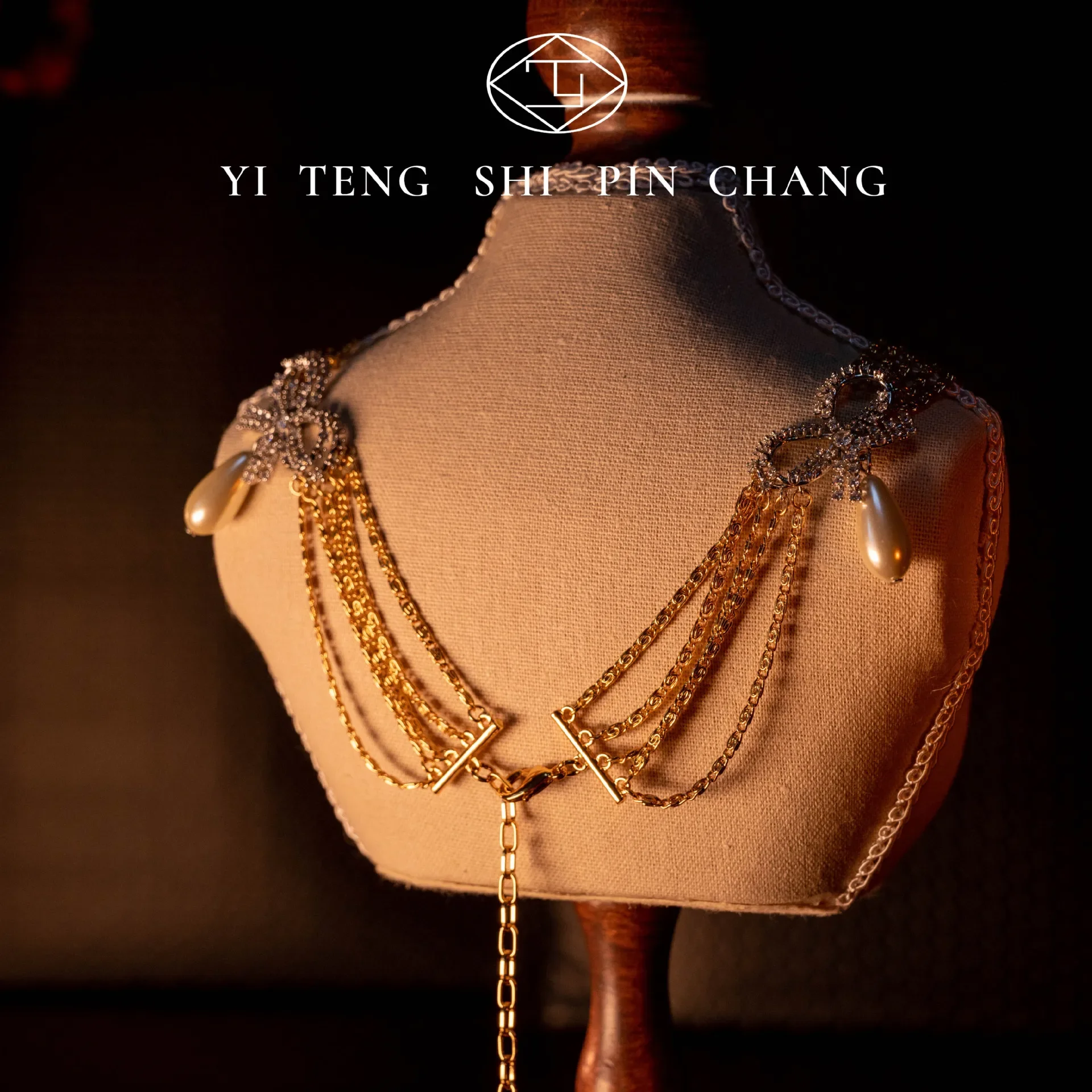 Independent authorization, medieval vintag copper gold-plated full of zircon French elegant national style Shijia pearl necklace