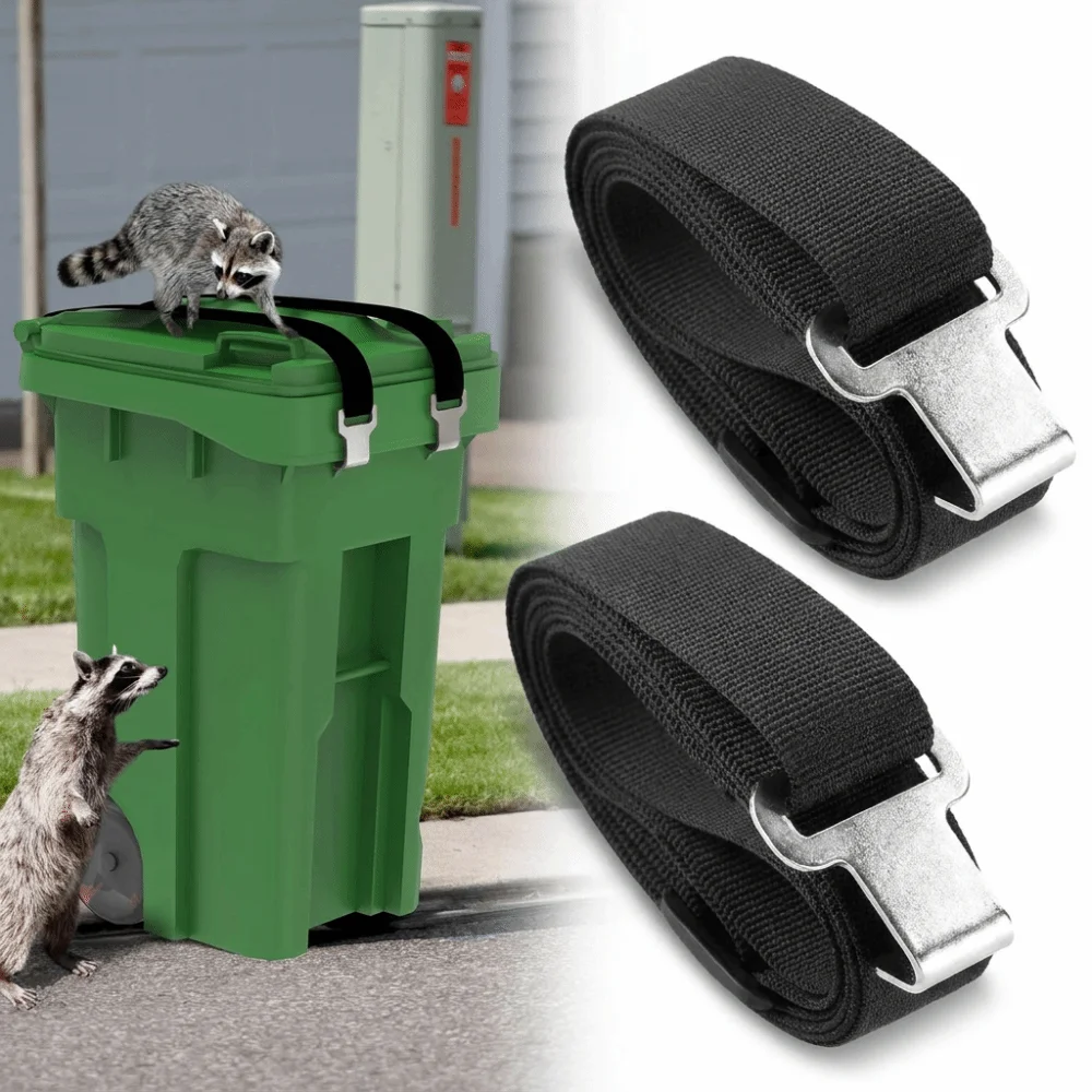 Adjustable Trash Can Locks Anti Slip Metal Claws Bin Lid Locks Tool Free Universal Fit Garbage Can Locks Residential Carts