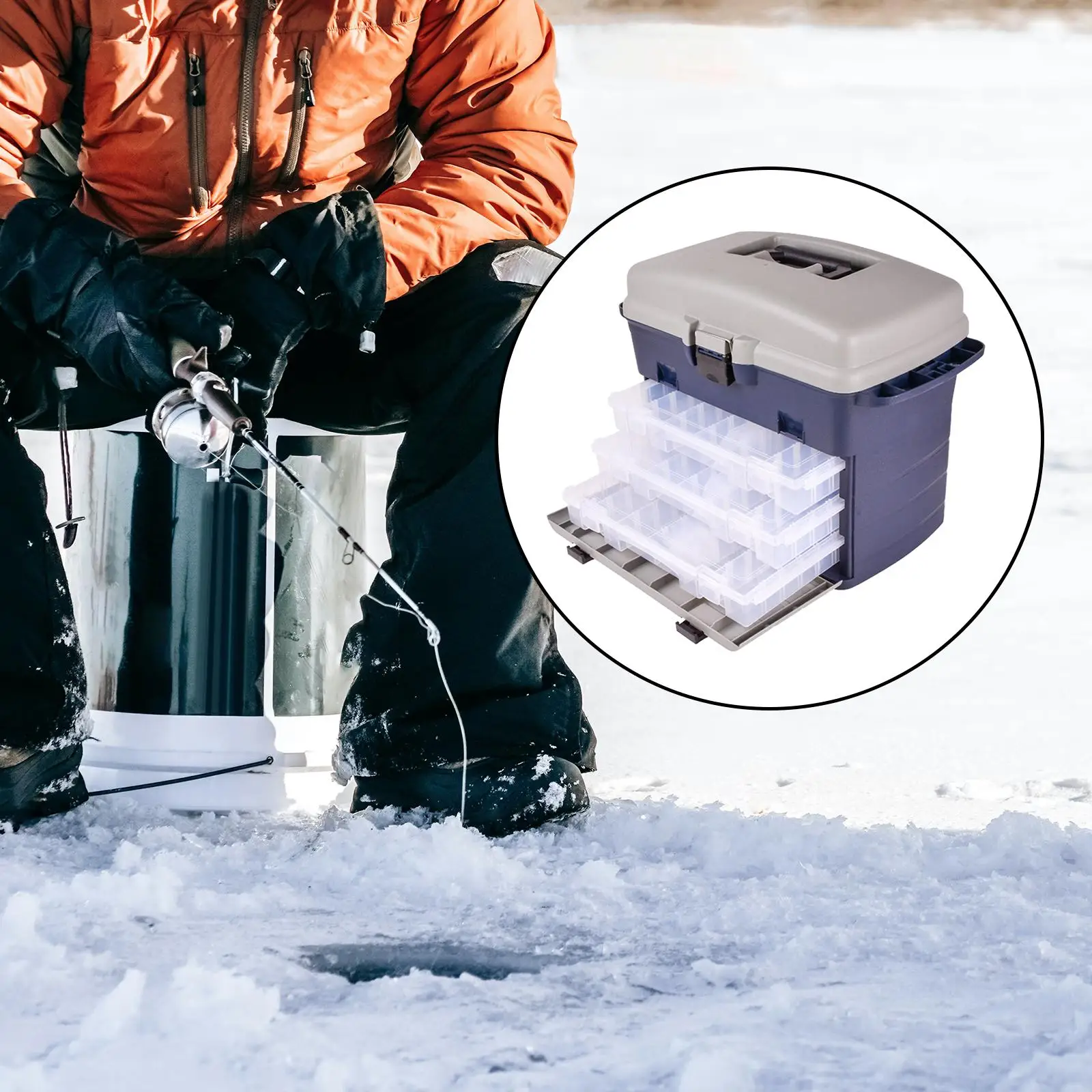 

Коробка для рыболовных снастей Чехол для рыбалки с разделителями с несколькими ячейками, видимый, легко носить с собой