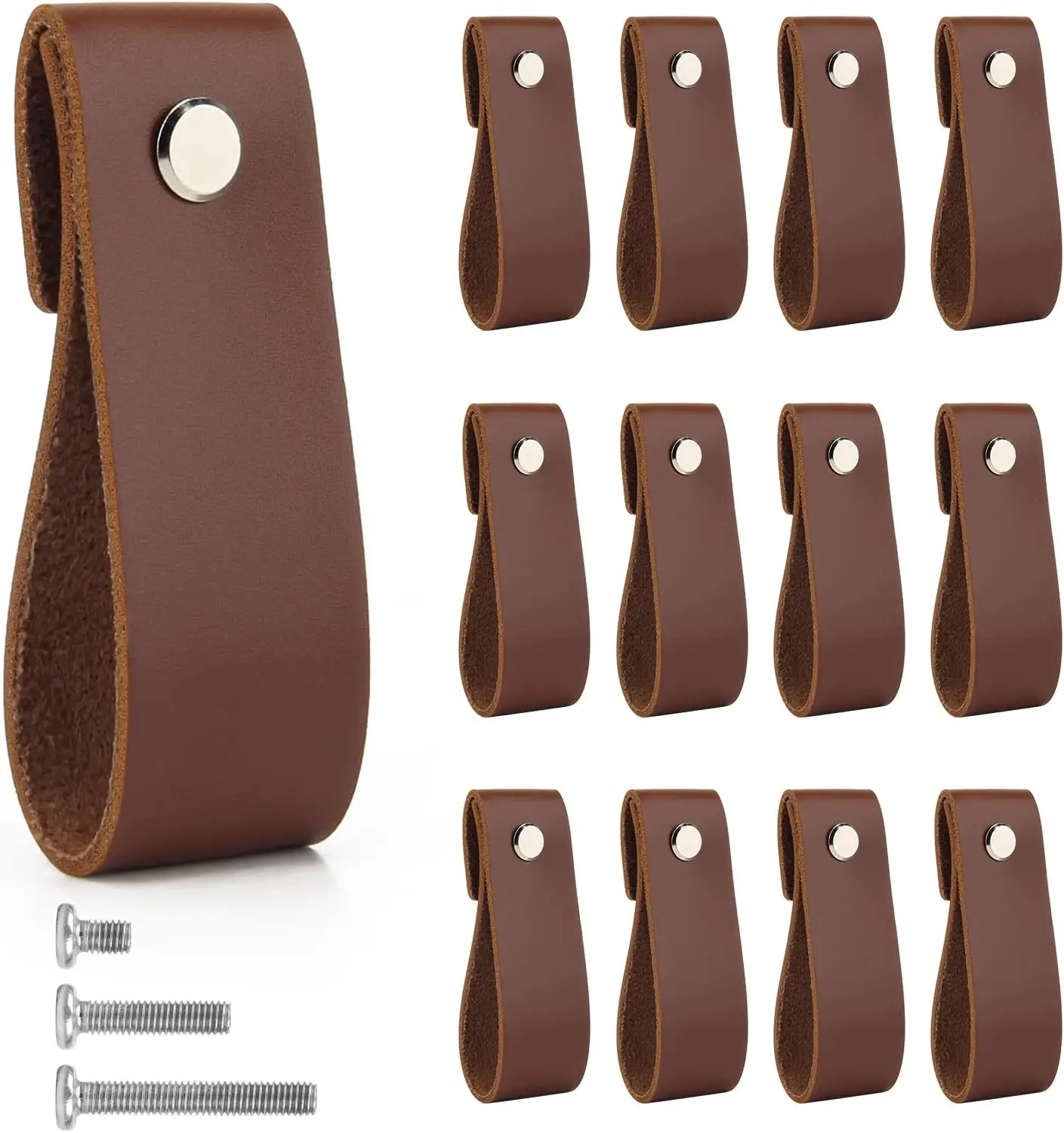 

6Pcs Drawer Pulls PU Cabinet Handles Modern Minimalist Hardware for Kitchen Bathroom Wardrobe