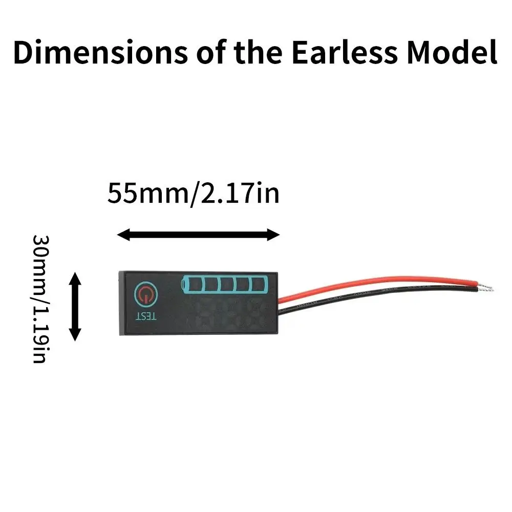 1Pcs DC 7-55V Battery Level Indicator 12V 24V 36V 48V 3S-14S Battery Voltage Tester Low Voltage Alarm LED Screen