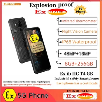 RunGee 5G Jesy J20 explosionsgeschütztes IP68 wasserdichtes Telefon 8 GB + 256 GB Android 11 Infrarot-Thermometer Nachtsicht NFC 48 MP 6,3 ZOLL