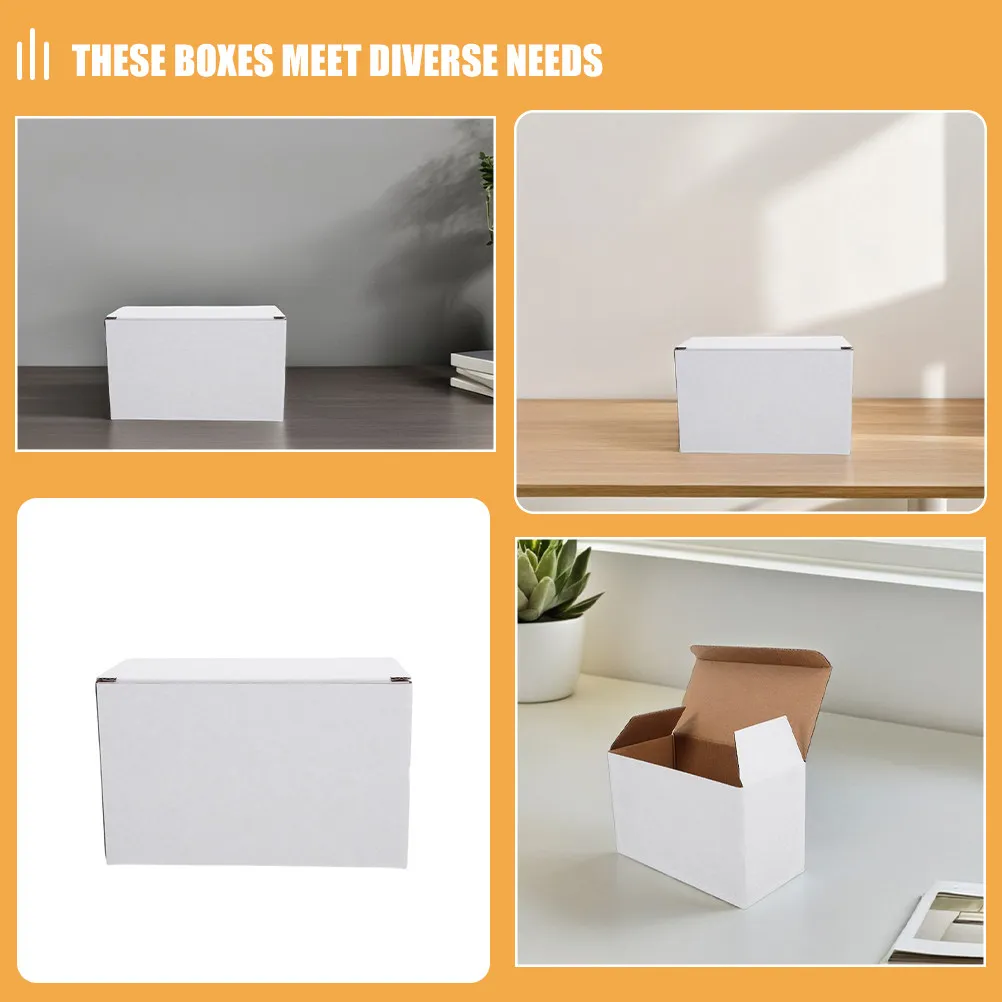 5Pcs White Corrugated Cardboard Boxes Professional Clean Design Packaging Box for Ecommerce Mailing Shipping Storage Moving