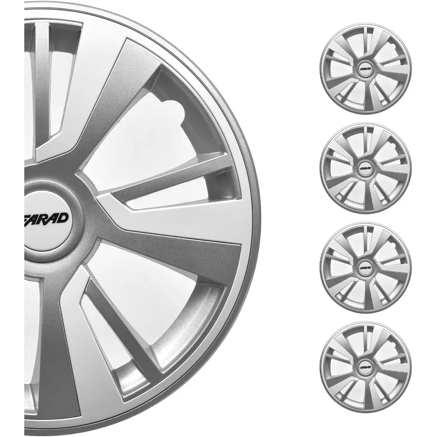 

Серый с белыми колпаками втулки, 15-дюймовый набор из 4 Tapas para Rines 15 колес премиум-класса, 15-дюймовые накладки на обод R15, набор защелок на прочный Ca