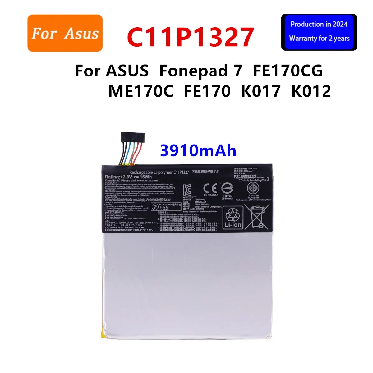 Brand New Battery C11P1327  3910mAh  For  Asus Fonepad 7 FE170CG ME170C FE170 Fonepad7 K017 K012 Tablets Battery+Tools