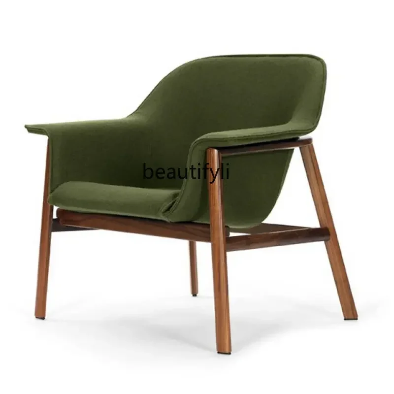 

Customized Minimalist Single Sofa Modern Armrest Leisure Solid Wood Simple Adult Backrest Frp Shaped Creative Chair