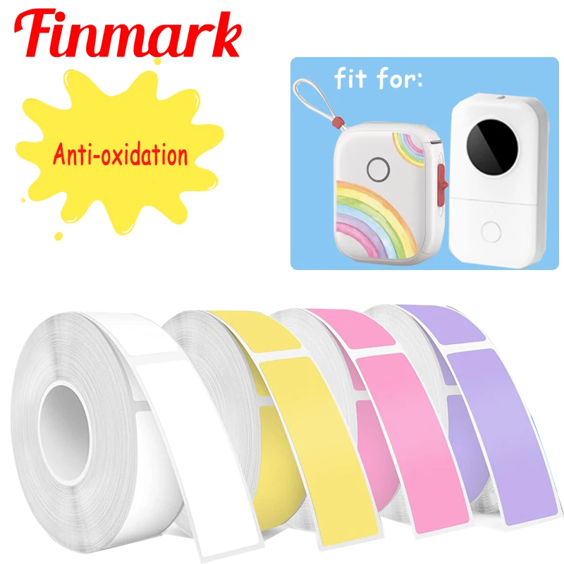

4 Rolls Colorful Label Thermal Paper Sticker For Portable Printer Phomemo D30 D30S D35 Marklife P15 Waterproof Label Paper