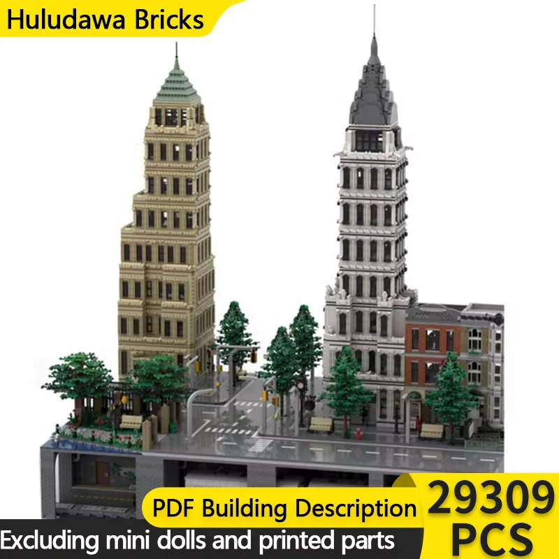 Street View Model MOC Building Bricks NEW-YORK Two Parts  Subway Modular Technology Gifts Holiday Assemble Children Toys Suit