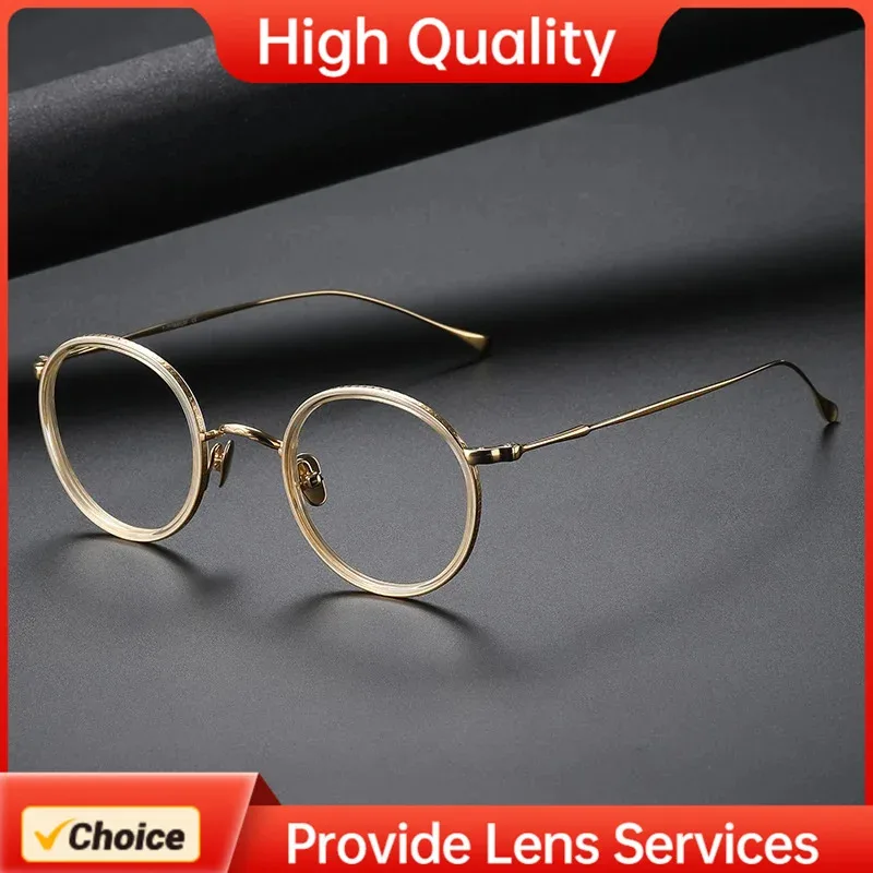 

KAME Style Kmn139 Montura De Gafas винтажная оправа для очков MANNEN последняя модель резная круглая титановая оправа для очков для мужчин и женщин