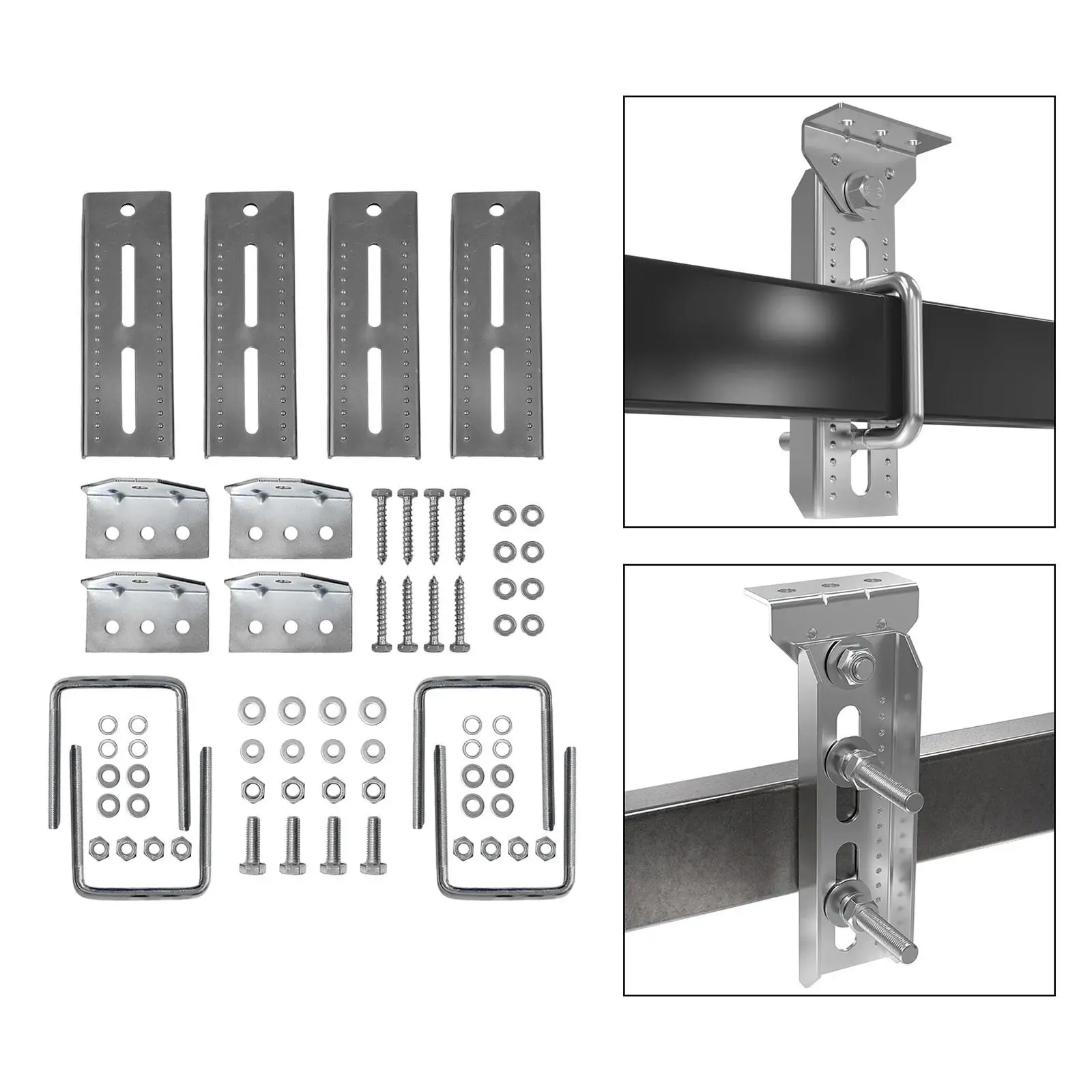 

4 Pieces 8inch Boat Trailer Bunk Brackets Set Repair Parts Square U Bolts