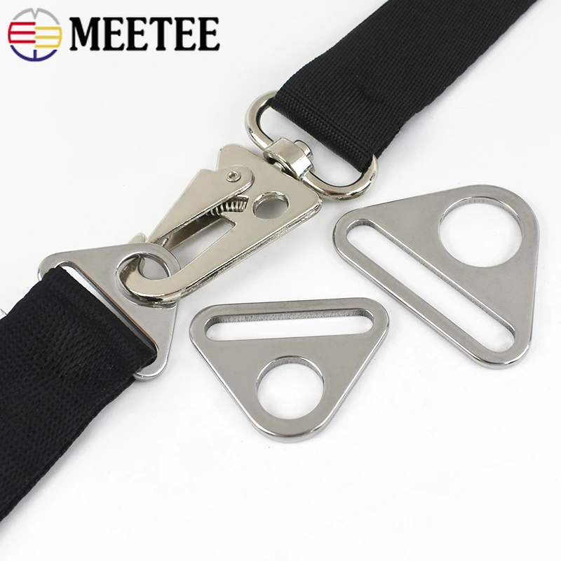 5/10Pc Stainless Steel Triangle Buckle 20/25/32/38mm Adjuster Ring Bag Strap Bikini Bra Clasp Anti-skid Belt Tent Fixing Buckles