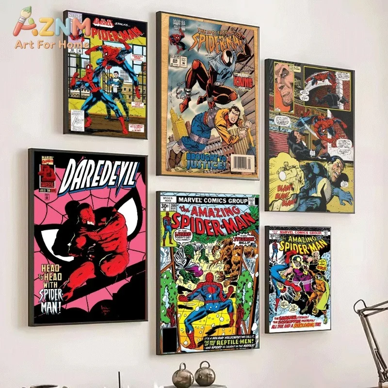 Spectacular Spider‑Man Sin‑Eater Vintage Comic Cover Canvas Wall Art Unframed Canvas Print Retro Marvel Superhero Comic Book Art