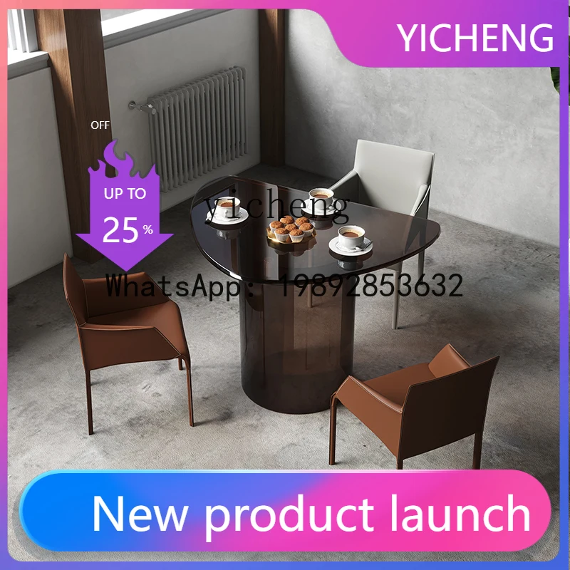 

X9 Irregular Glass Coffee Table Business Meeting Table Wabi Safeng Hotel Apartment Home