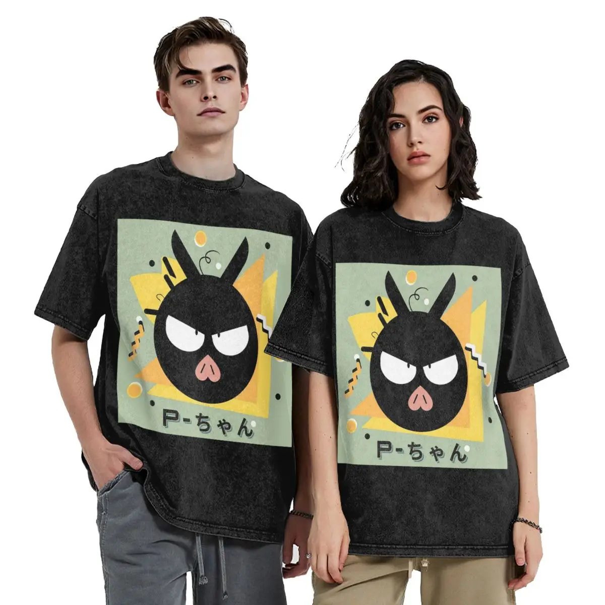 

P Chan Ranma (1) футболки с короткими рукавами в стиле хип-хоп, потертые топы, футболки, уличная футболка, хлопковая футболка для мужчин и женщин