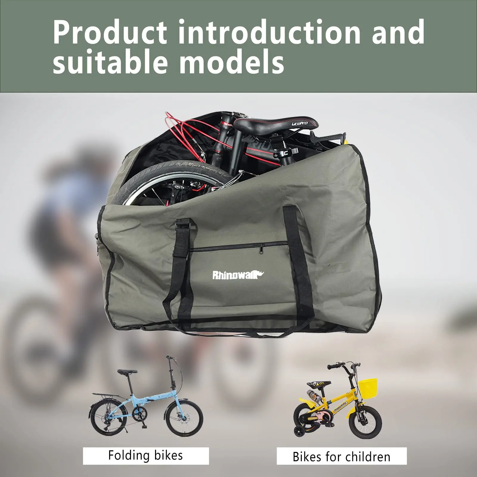 Rhinowalk 16-20 Inch Folding Bike Carrying Bag Waterproof MTB Bike Storage Bag Electric Scooter Bag Cycling Accessories