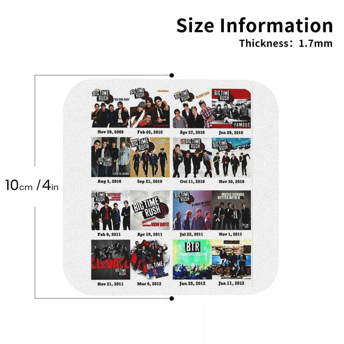 

Big Time Rush Band, подставки с логотипом известных фотографий, кожаные салфетки, нескользящие изоляционные кофейные коврики для подушечек, набор из 4 шт.