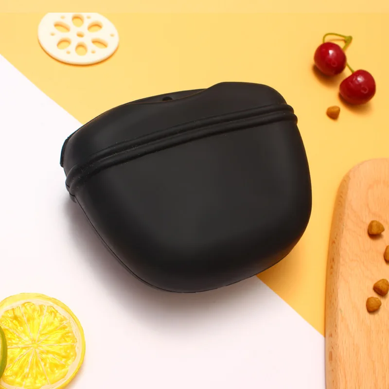 Dog Treat Pouch with Training Closure to Avoid Spilling,Silicone Treat Bag Fanny Pack with Waist Belt for Pet Training Walking