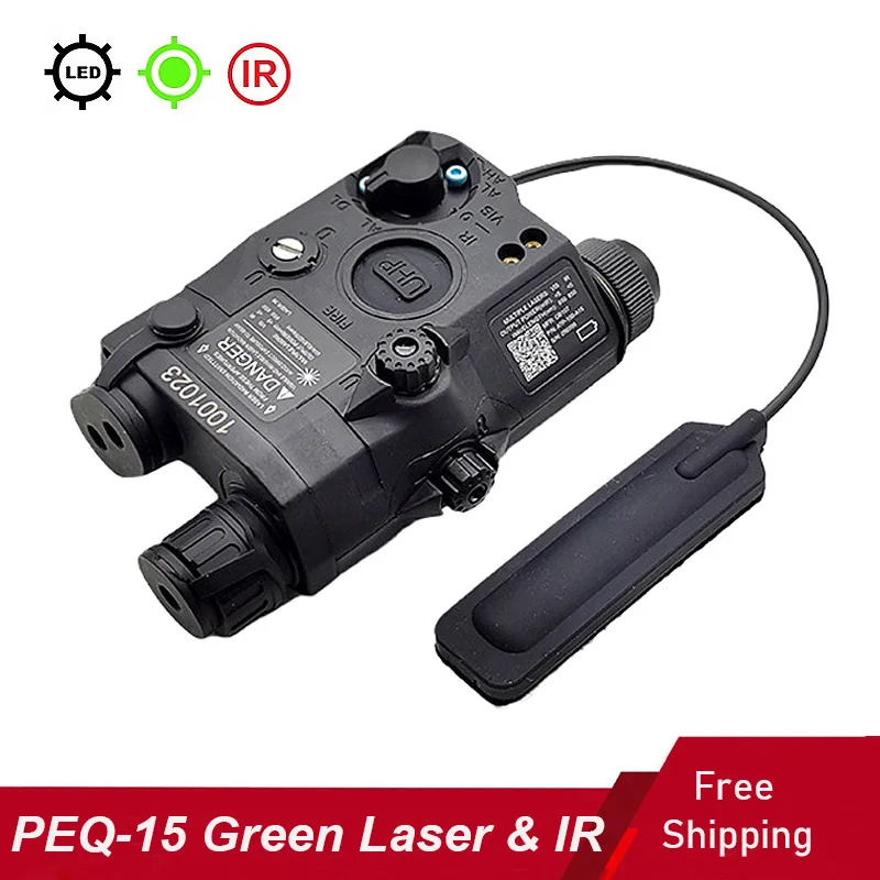 Tactical PEQ-15 Green Laser Sight With IR Illuminator Ultra LED Hunting Scout Light Rifle Flashlight Aiming Laser Pointer