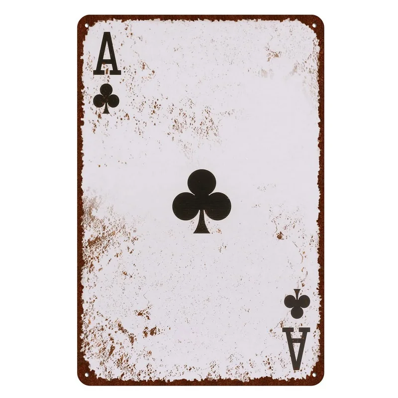 Vintage Poker Metal Tin Signs Wall Posters Plaque Iron Painting Decoration for Garage Game Room Home Cafe Living Room Club Bar